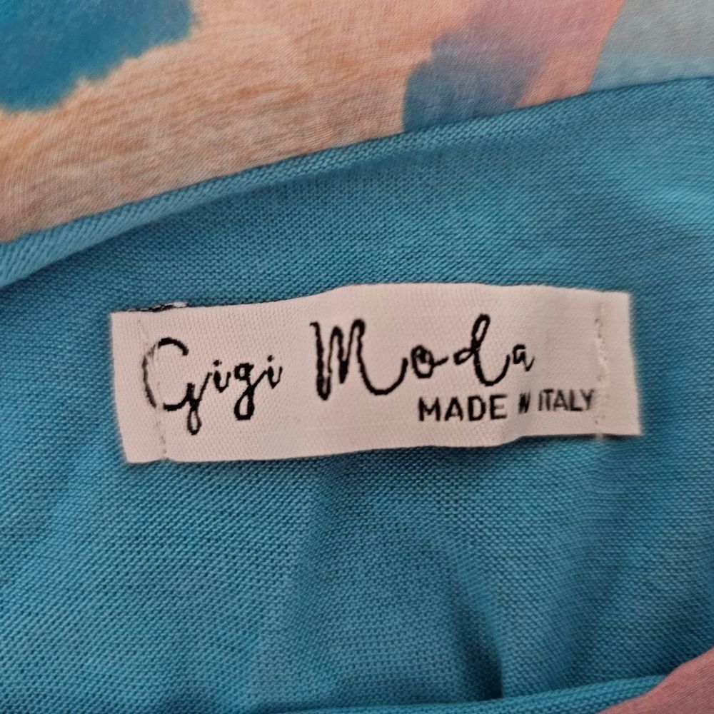 Italian Silk Poncho Top Tank Set Gigi Moda Made in Italy Resort Blouse Sz S - Picture 6 of 16